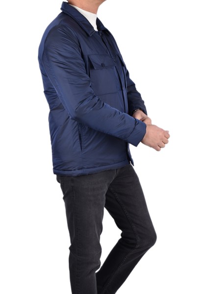 BRG-80156 Mevsimlik Cepli Mont/lacivert/3xl
