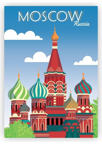 Moskova Rusya Moscow Russia Ahşap Poster 20X29 cm