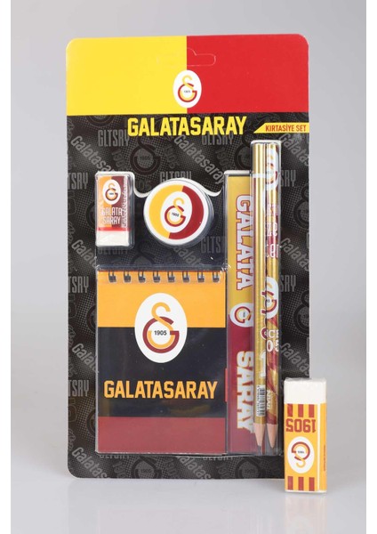 Yeni Sezon Lisanslı Galatasaray 7'li Kırtasiye Seti Not Defteri,cetvel,forma Tasarım Kalemtraş,kalemtraş,2 Adet Kurşun Kalem