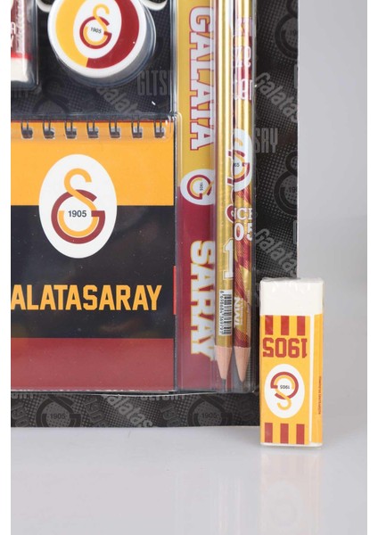 Yeni Sezon Lisanslı Galatasaray 7'li Kırtasiye Seti Not Defteri,cetvel,forma Tasarım Kalemtraş,kalemtraş,2 Adet Kurşun Kalem