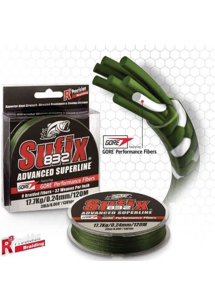 832 Advanced 0.20 mm 100M Low-Vis Green 8 Kat Ip Misina 13.5kg Çeker