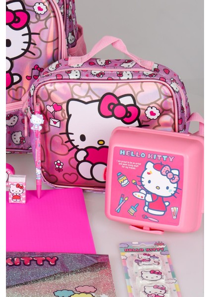 Hello Kitty Yeni Sezon Lisanslı Hello Kıtty Ilkokul,beslenme ve Kalem Çantası Ile Beslenme Kabı,matara Kırtasiye Okul Seti