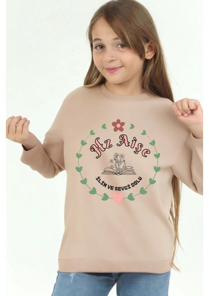 Kız Çocuk Hz Aişe Baskılı Pamuklu Sweat