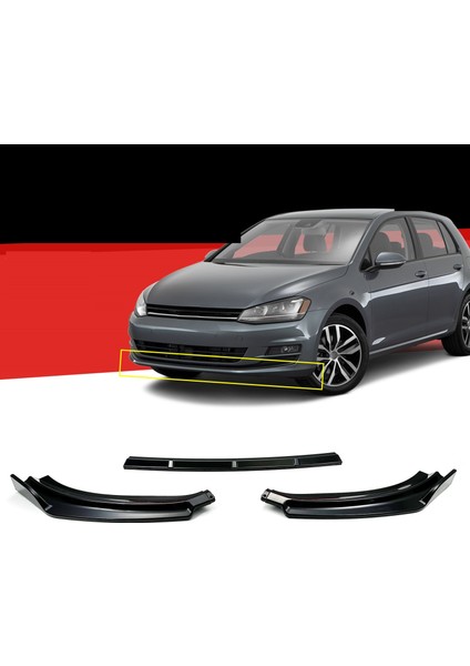 Vw Golf 7 Abs Plastik Ön Tampon Alt Lip 3 Prç. 2013-2018 A+Kalite