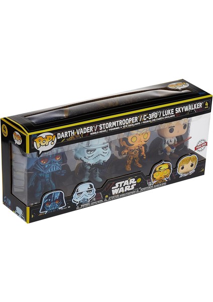 Star Wars Pack 4 Figür Pop! Filmler Vinil Retro Serisi 9 cm