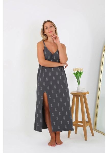 Kadın Büyük Beden Ip Askılı Uzun Gecelik 12112 fiyatları