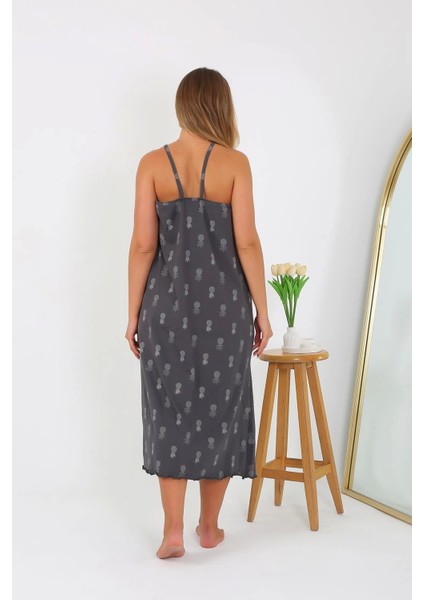 Kadın Büyük Beden Ip Askılı Uzun Gecelik 12112 modelleri