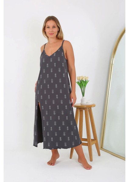Kadın Büyük Beden Ip Askılı Uzun Gecelik 12112 indirimleri