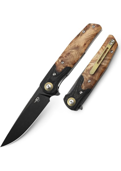 Ascot BG19E Karbon Fiber ve G10+ Lightburl Ahşap Saplı Ara Katman 3,82'' 14C28N Çakı fiyatları