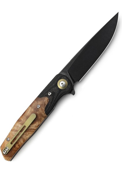Ascot BG19E Karbon Fiber ve G10+ Lightburl Ahşap Saplı Ara Katman 3,82'' 14C28N Çakı fırsatları