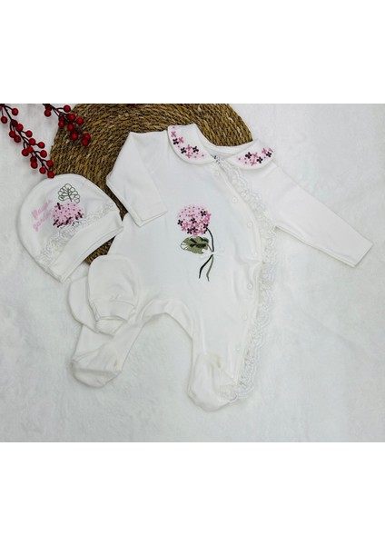 Kanaviçe Nakışlı Bebe Tulum