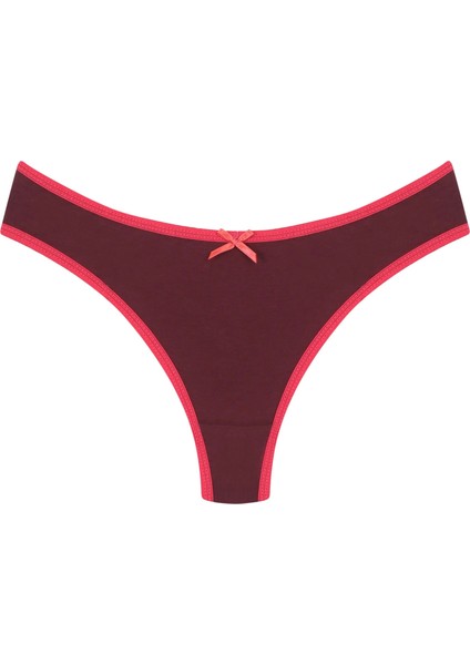Pamuklu 3lü Tanga Külot Bordo 40251 fiyatları