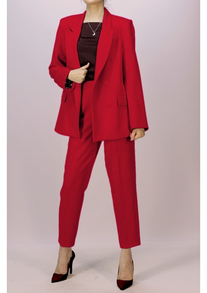 Kadın Takım Elbise Kruvaze Basic Pantolon