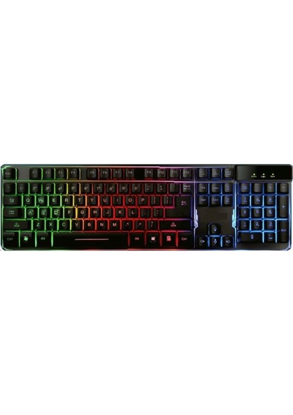 Oyuncu Rgb Işıklı USB Kablolu Klavye + Mouse Set Mekanik Hisli Klavye Win 10/11