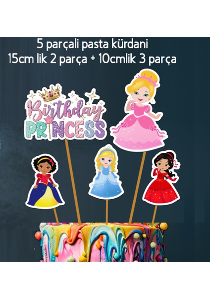 32PARÇA Masal Prensesleri Dev Doğum Günü Süsü Banner Pasta Kürdanı Cupcake Süsü Seti