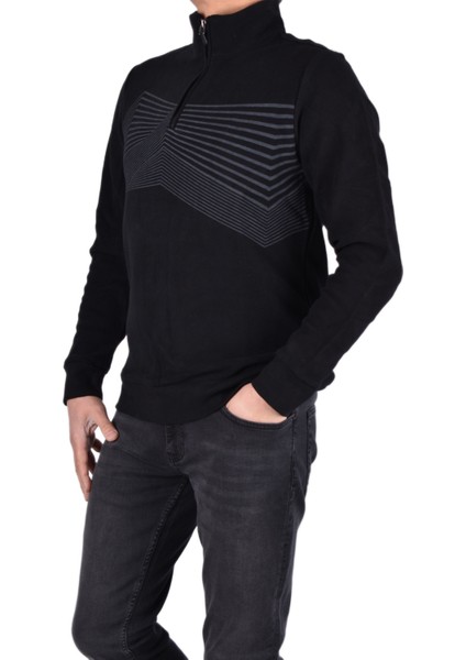 BRG-95001 Yarım Fermuarlı Kazak/siyah/s fırsatları