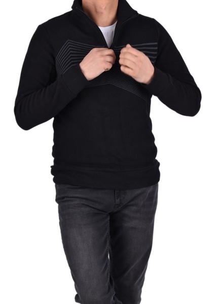 BRG-95001 Yarım Fermuarlı Kazak/siyah/s indirimleri