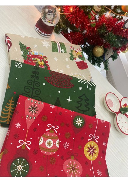 Yılbaşı Runner Kırmızı Yeşil Bej fiyatları