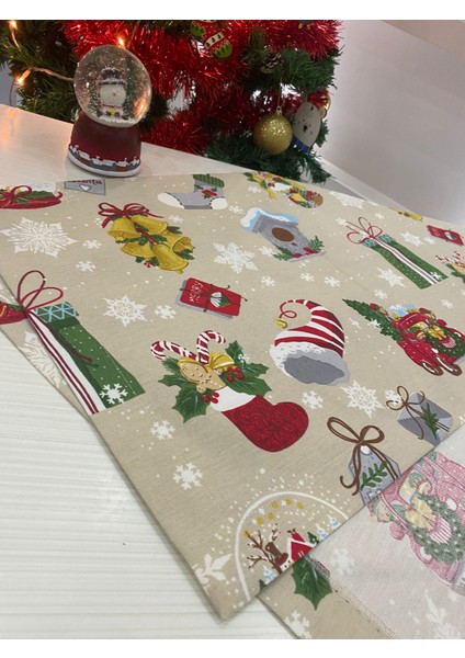 Yılbaşı Runner Kırmızı Yeşil Bej fiyatları