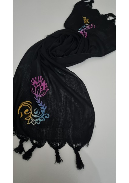 Tahta Baskılı Çiçek Desenli El Yapımı Fular fiyatları