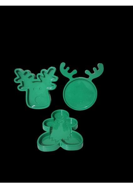 Yılbaşı Eğlencesi Servis Seti - Yeşil ( Kırılmaz )