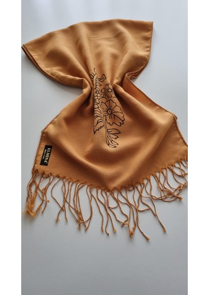 Tahta Baskılı Çiçek Desenli El Yapımı Fular fiyatları