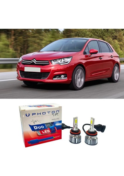 Citroen C4 LED Xenon Uzun Far Ampulü H7 Duo Yeni Seri Beyaz 2012-2017