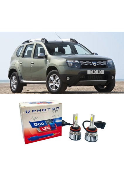 Dacia Duster 1 LED Xenon Uzun Far Ampulü H1 Duo Yeni Seri Beyaz 2010-2018