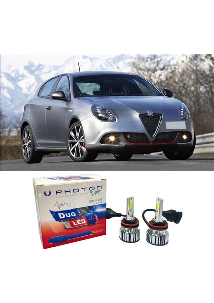 Alfa Romeo Giulietta LED Xenon Kısa Far Ampulü H7 Duo Yeni Seri Beyaz