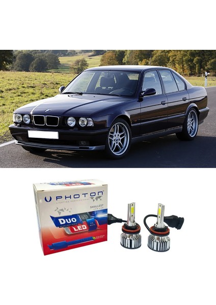 Bmw E34 LED Xenon Uzun Far Ampulü H1 Duo Yeni Seri Beyaz
