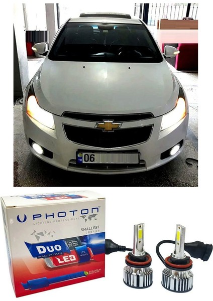Chevrolet Cruze LED Xenon Sis Farı Ampulü H8 Duo Yeni Seri Beyaz