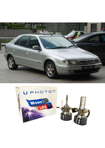 Citroen Xsara LED Xenon Uzun + Kısa Far Ampulü H4 Mono Yeni Seri Beyaz