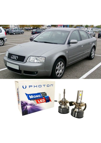 Audi A6 C5 LED Xenon Kısa Far Ampulü H1 Mono Yeni Seri Beyaz 1997-2005