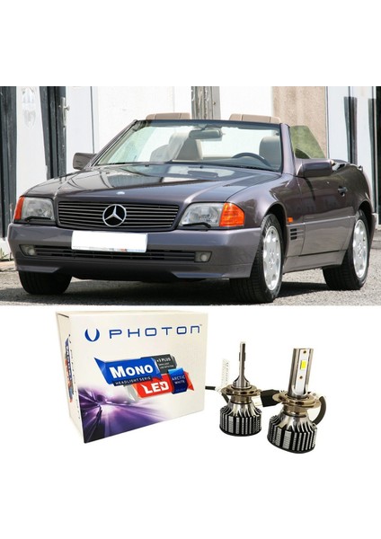 Mercedes Sl R129 LED Xenon Uzun + Kısa Far Ampulü H4 Mono Yeni Seri Beyaz
