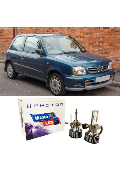Nissan Micra K11 LED Xenon Uzun + Kısa Far Ampulü H4 Mono Yeni Seri Beyaz 1992-2002