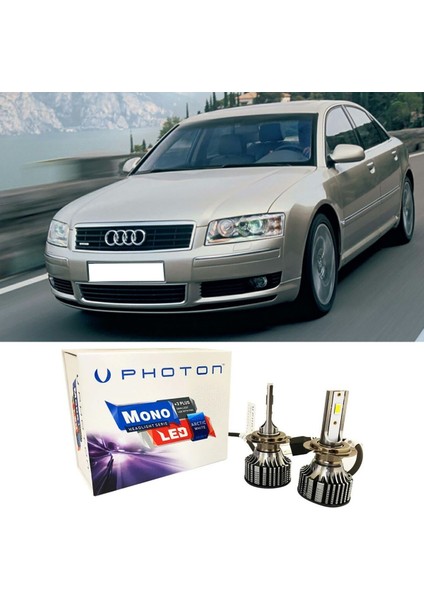 Audi A8 D3 LED Xenon Kısa Far Ampulü H7 Mono Yeni Seri Beyaz 2002-2009