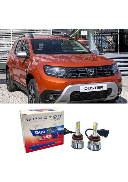 Dacia Duster 2 LED Xenon Uzun Far Ampulü H1 Duo Yeni Seri Beyaz 2018+