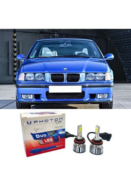 Bmw E36 LED Xenon Uzun Far Ampulü H1 Duo Yeni Seri Beyaz 1990-1995