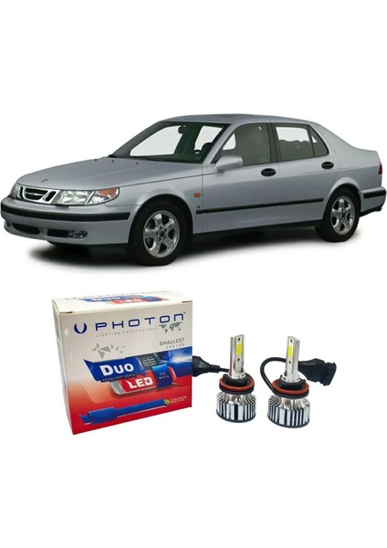 Saab 9-5 LED Xenon Kısa Far Ampulü H1 Duo Yeni Seri Beyaz 1997-2001