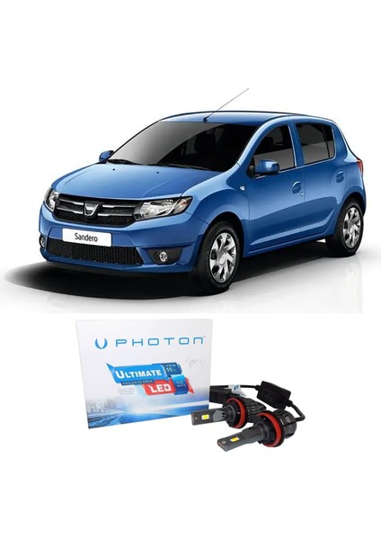 Dacia Sandero Uzun LED Xenon Kısa Far Ampulü H4 Ultimate Yeni Seri Beyaz 2007-2016