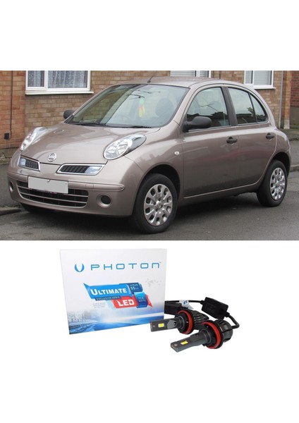 Nissan Micra LED Xenon Uzun + Kısa Far Ampulü H4 Ultimate Yeni Seri Beyaz 2003-2010