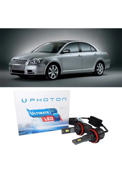 Toyota Avensis LED Xenon Uzun Far Ampulü H1 Ultimate 9500 Lumens Yeni Seri Beyaz 2003-2006