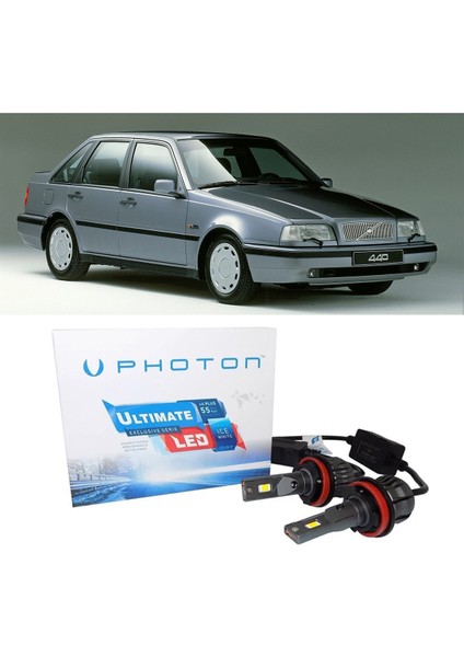 Volvo 440 LED Xenon Uzun+Kısa Far Ampulü H4 Ultimate 9500 Lumens Yeni Seri Beyaz