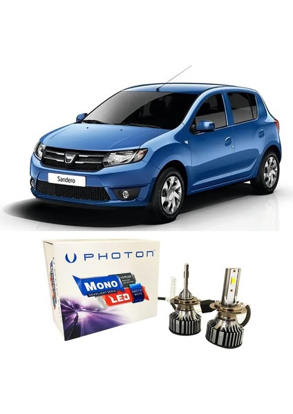 Dacia Sandero Uzun LED Xenon Kısa Far Ampulü H4 Mono Yeni Seri Beyaz 2007-2016