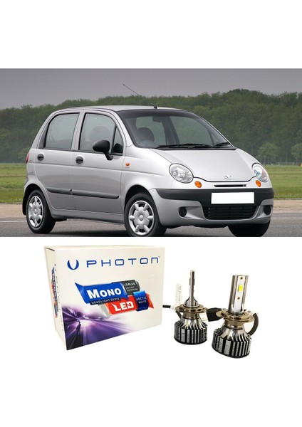 Daewo Matiz LED Xenon Uzun + Kısa Far Ampulü H4 Mono Yeni Seri Beyaz