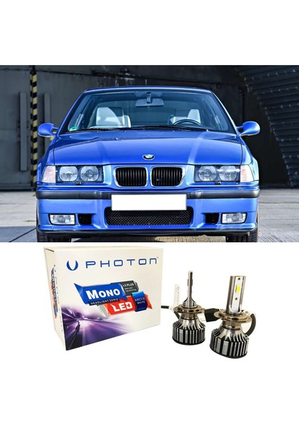 Bmw E36 LED Xenon Uzun Far Ampulü H7 Mono Yeni Seri Beyaz 1996-2000