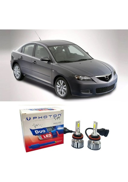Mazda 3 LED Xenon Uzun Far Ampulü Hb3 Duo Yeni Seri Beyaz 2003-2008