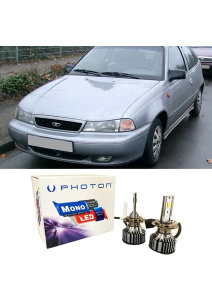 Daewo Nexia LED Xenon Uzun + Kısa Far Ampulü H4 Mono Yeni Seri Beyaz