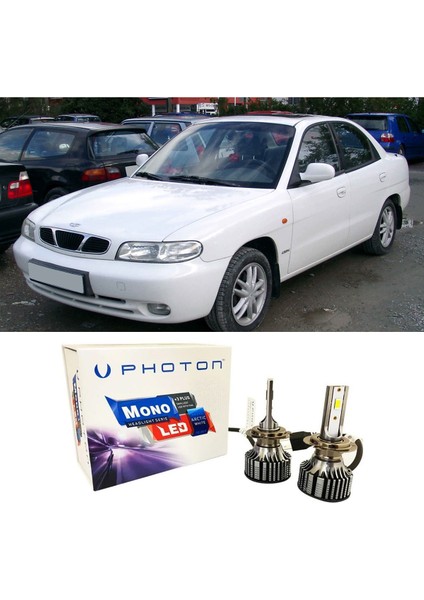 Daewo Nubira LED Xenon Uzun + Kısa Far Ampulü H4 Mono Yeni Seri Beyaz