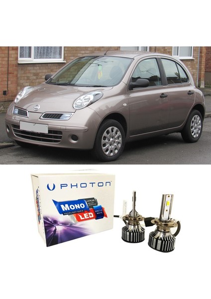 Nissan Micra LED Xenon Uzun + Kısa Far Ampulü H4 Mono Yeni Seri Beyaz 2003-2010